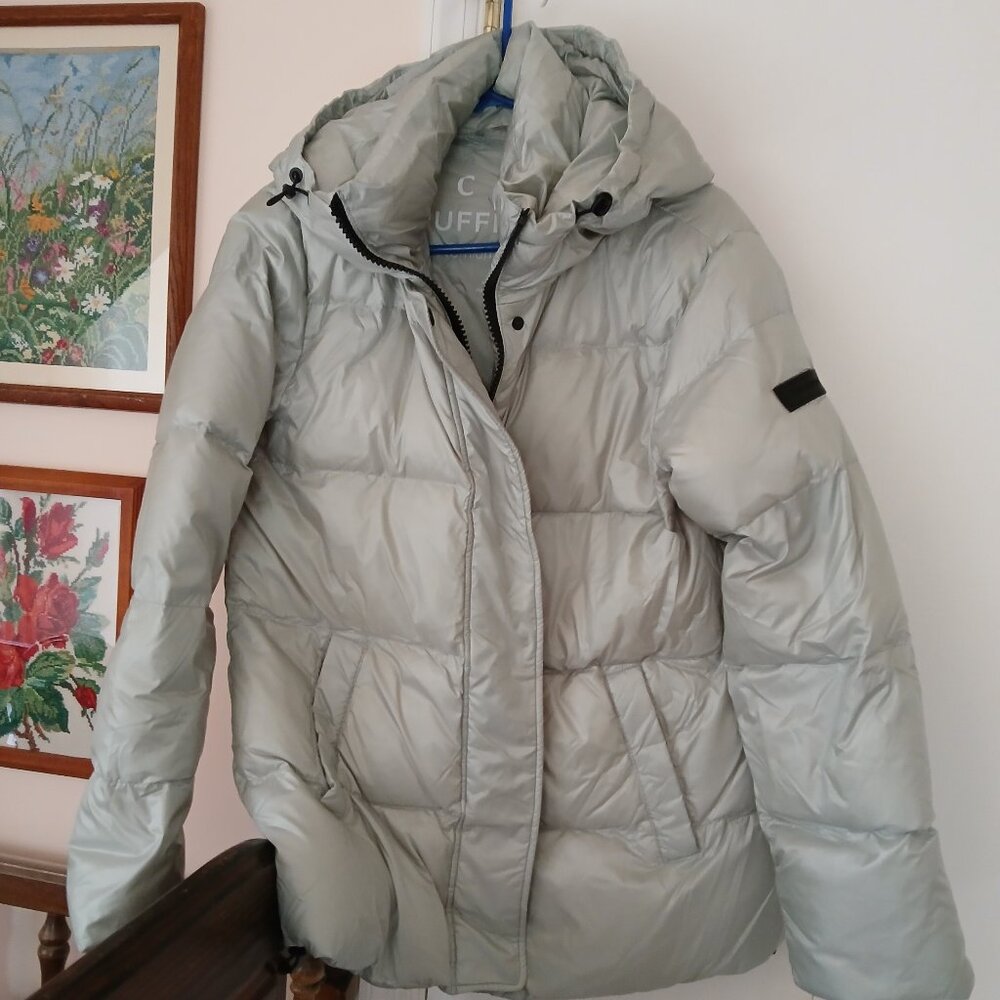 Sanctuary Woman's Hooded Down Puffer Jacket Mint sz S